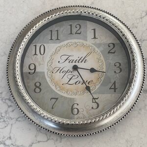 Elegant Silver Inspirational Wall Clock